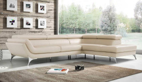 Lenola Leather Modular Sofa in Cream Italian Leather 