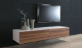 Ikon Matte White + Walnut Floating TV Unit  - 166cm - In Stock 