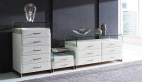 Deco Faux Leather Chest of Drawers