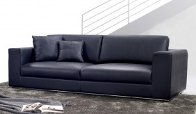 Onyx Leather 3 Seater Sofa 