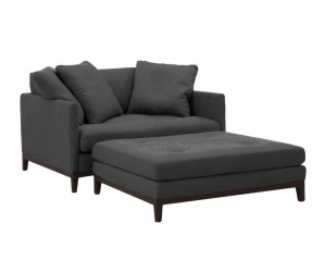 Aqua Loveseat and Ottoman