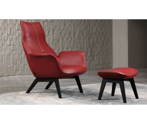 Capella Leather Lounger Chair and Footstool