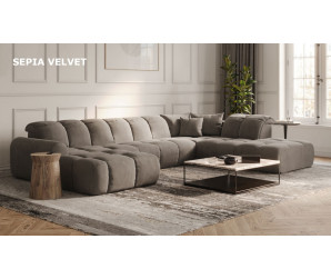 Cloud U Shape Sofa - Option G - Sepia