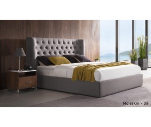 Corinthia Upholstered Storage Bed with USB & LED Lights - B - Moleskin