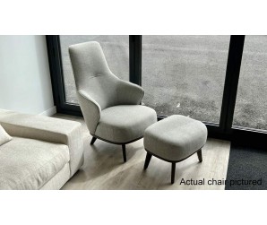 Lisbona Chair and Footstool - Grey Dayz