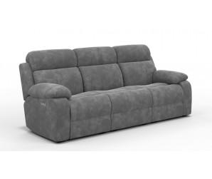 Novell Slim 3 Faux Suede Recliner Sofa