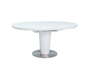 Alpha Glass White Extending Dining Table