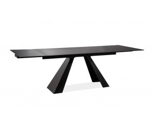 Delta 6-10 Seat Extending Dining Table - Black Glass