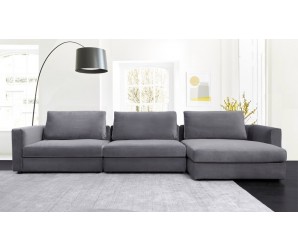Tonini L Shape Velvet Sofa