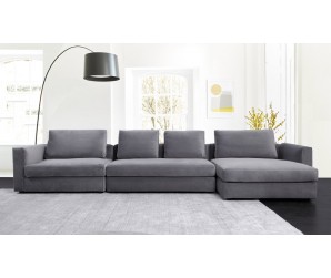 Tonini Large L Shape Velvet Sofa